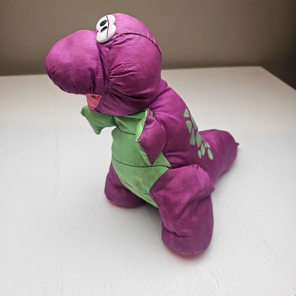vintage Fisher Price Puffalump Plush Purple Dinosaur Squeaks 11" 1992